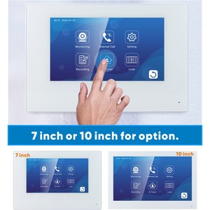 <span class=keywords><strong>Videoportero</strong></span> Inteligente con Pantalla Táctil FHD de 7 Pulgadas, 4 Cables, Memoria, IP65, Mensaje de Voz, para Casas de <span class=keywords><strong>2</strong></span> Familias - Product Image 3