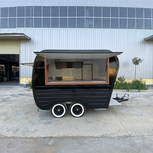 Remorque de restauration mobile personnalisée avec grande fenêtre de service et prises standard européennes, chariot kiosque commercial - Product Image 1