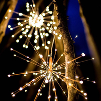 Lanterne LED Feux d'Artifice à Piles pour Décoration de Jardin, Guirlande Lumineuse LED Effet Feux d'Artifice