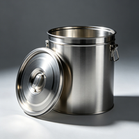 Fût de stockage de sel de lithium en acier inoxydable industriel avec couvercle hermétique et fond plat