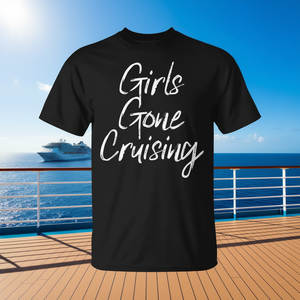 T-shirt Girls Gone Cruising Nera Abbigliamento casual da donna per viaggi in crociera - Product Image 3