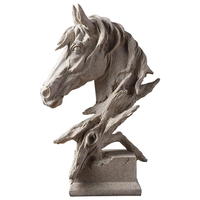 Magnifiques sculptures de buste de cheval en résine, figurines d'animaux de collection pour la décoration de la maison, décoration de table de bureau, décoration d'armoire