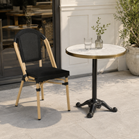 Chaise de bistrot française commerciale, structure en alliage d'aluminium, tissu Teslin, légère, pour extérieur, café, hôtel, restaurant, chaise d'appoint