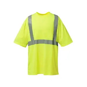 Camisa reflexiva para homens de manga curta camisas polo de segurança de engenheiro sênior