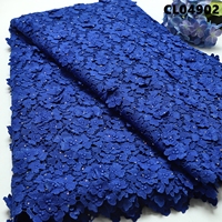 Tissu en dentelle florale 3D coréenne en maille, tissu en dentelle guipure haute qualité avec broderie florale en strass et cristaux, 5 yards pour mariage