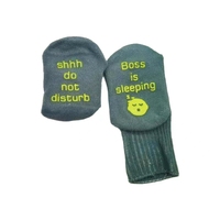 Vente en gros de chaussettes colorées en coton pour bébés et tout-petits, antidérapantes, avec texte amusant, tricotées, antidérapantes pour garçons et filles pour l'hiver