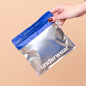 Custom Recyclable Silk Screen Printed PE GRS Three Side <b>Seal</b> Zipper <b>Bags</b> for Sports Socks Underwear & Apparel Packaging - Product Image 5