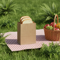 Pochette en papier kraft résistant à l'huile, sac à collation anti-graisse pour poulet frit, aliments cuits au four, à emporter