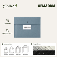 Tas Organizer Dokumen Terisolasi Non-Woven Grosir 50x42cm dengan Kancing Tekan, Tahan Air, untuk Laptop Kantor