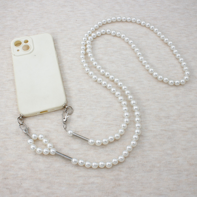 Phone Lanyard Mobile Phone Crossbody Lanyard Cell Phone Pearl Lanyard Handmade Chain Multifunctional Dual-Use Detachable Strap