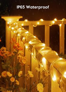 Guirlande solaire extérieure Brightown 39FT 100 LED, étanche IP65, 8 modes d'éclairage, alimentée par énergie solaire, blanc chaud, décoration de Noël - Product Image 5