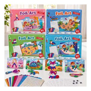 <b>Foam</b> Sticker Foil <b>Craft</b> Collection Features Fairy Forest Dinosaur Park Scenes for Kindergarten Handmade Lessons - Product Image 5