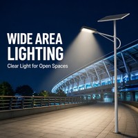 Lampe solaire de rue à LED de 200 W, éclairage solaire extérieur avec panneau monocristallin de 150 W, batterie de 120 Ah