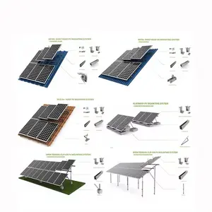 Kit híbrido completo de sistema de energía solar PV portátil 220V 5kw con almacenamiento