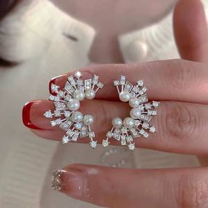 22536 Plateau vide en argent S925 pour accessoires de perles DIY, pour perles rondes de 9-15 mm, boucle d'oreille tendance pour boucles d'oreilles fines à clous, bijoux DIY - Product Image 2