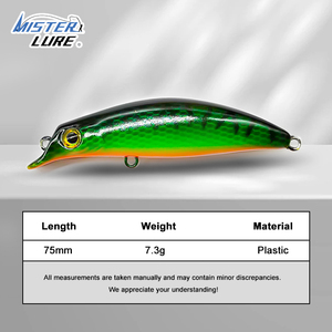 Señuelo de Pesca MISTER LURE, 75 mm, 7.<span class=keywords><strong>3</strong></span> g, Señuelo Artificial de Superficie, Cebo Duro, Agua Dulce, Plástico - Product Image 2