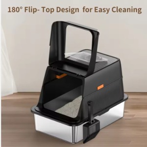 Caixa de Areia Inteligente para Gatos em Aço Inoxidável com Ventilador Desodorizador, Bandeja Grande Removível e Fácil de Limpar para Animais de Estimação - Product Image 4