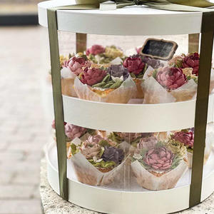 Scatola di Lusso a <span class=keywords><strong>2</strong></span> Livelli per Torte, Trasparente in Plastica, 6 Pollici, per Torte di Compleanno, Dessert, Matrimoni e Regali - Product Image 2