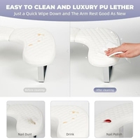 Repose-main professionnel en cuir PU souple en forme de U Terresa, technologie UV, forme liquide, amovible, modèle UH10