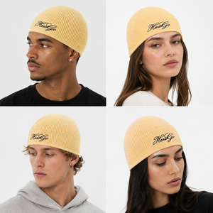 Gorro de Invierno Térmico Personalizado con Logotipo Bordado, Tejido Waffle, Estilo Urbano, Sin Puño, Gorro Tipo Beanie - Product Image 3