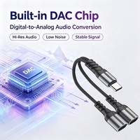 Adaptador Distribuidor 2 en 1 Tipo C, Cargador Dual USB-C, Carga Rápida 3A, Revestimiento de PVC con Blindaje Trenzado para Computadora, Teléfono, iPad 16