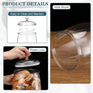 Frascos para Dulces y Galletas con Tapas, Contenedor Transparente de Plástico para Galletas, Frascos Grandes Herméticos para Almacenamiento y Organización - Product Image 4