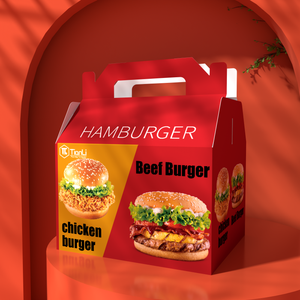 Caja de patatas fritas para llevar con logotipo personalizado para restaurante, caja de hamburguesa con asa, hamburguesa, pollo frito, caja de embalaje - Product Image 4