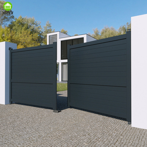 Puertas batientes de entrada Diseño de puerta principal Puertas de aluminio batientes dobles con recubrimiento en polvo Puertas de Villa de privacidad - Product Image 1