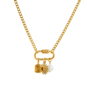 Mujer Clap Slip Llavero Zircon Aircraft Uncle Wings Pearl Love Colgante Chapado en oro 12 meses Piedras de nacimiento - Product Image 1