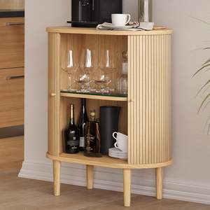 Combohome Armoire <span class=keywords><strong>bar</strong></span> en bois avec rangement et étagères-Armoire buffet café-<span class=keywords><strong>bar</strong></span> avec rangement, petit buffet de salle à manger d'alcool - Product Image 2