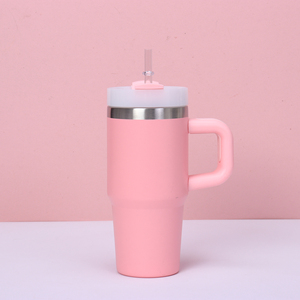 Tasse de voyage extérieure en acier inoxydable H2.0 de 20oz avec poignée et paille logo <span class=keywords><strong>personnalisé</strong></span> pour la rentrée tasse thermos à café - Product Image 2