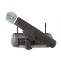 PGX4 Beta58A Harga Terjangkau Uhf Dual Channel Headset Jangkauan Jauh Satu Drag Satu Mikrofon Nirkabel PGX24