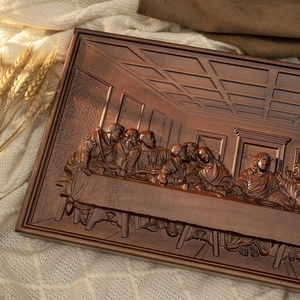 Relieve <span class=keywords><strong>de</strong></span> <span class=keywords><strong>Madera</strong></span> Tallado a <span class=keywords><strong>Mano</strong></span> <span class=keywords><strong>de</strong></span> la Última Cena, Placa Decorativa <span class=keywords><strong>de</strong></span> Pared Enmarcada, Panel Decorativo Cristiano para Iglesia, Obra <span class=keywords><strong>de</strong></span> Arte en <span class=keywords><strong>Madera</strong></span> Rústica Teñida - Product Image 5