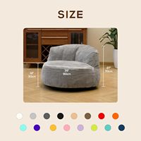 Fauteuil pouf en forme de croissant N&V, lavable, une place, rembourrage en mousse haute densité, velours côtelé doux de qualité supérieure, salon, chambre à coucher, dortoir