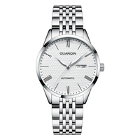 Montre automatique Guanqin GJ16183-HD en acier inoxydable, étanche, avec phases de lune et cadran ajouré, pour loisirs