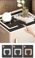 Coffre-fort de luxe compact pour armes à feu avec chargeur sans fil et veilleuse LED intégrée, à empreinte digitale, pour table de chevet