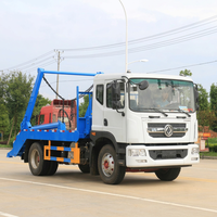 Camion poubelle DongFeng 8-10 m³ à bras oscillant, capacité de bac à déchets, transmission manuelle, pour zones peu peuplées