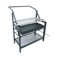 Barbecue portable manuel à rotation pour la cuisson de la viande en extérieur avec panier en filet