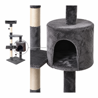 Arbre à chat compact en sisal et peluche pour intérieur