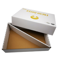 Boîte de présentation en carton ondulé rigide, écologique, personnalisable en couleur, pour l'expédition de dattes et de noix, avec gaufrage, en matériau recyclable, pour aliments pour bébés, vente en gros