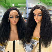 Perruque Lace Front HD sans colle 5x5 en cheveux humains brésiliens bouclés afro, pré-épilée, prête à porter, vente en gros