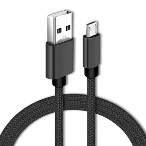 Nylon trançado carga rápida usb cabo micro usb carregador de dados cabo de carregamento rápido cabo 1m 2m 3m para PS4