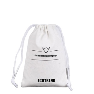 Pochette à cordon en toile de coton biologique avec impression sérigraphique de logo personnalisé, sac de rangement double pour sac à main ou chaussures - Product Image 1