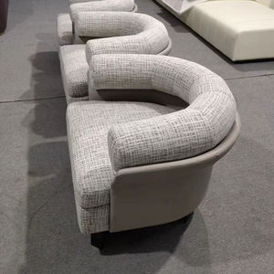 Divano singolo di design italiano, poltrona da soggiorno in velluto, divano componibile a tre posti, divano per hall di hotel - Product Image 3