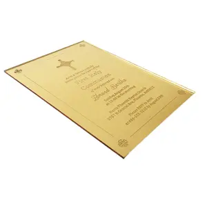 Espejo dorado acrílico para primera comunión, bautismo, bautizo, tarjeta de invitación, 5x7 pulgadas, 100 Uds. Por lote - Product Image 1