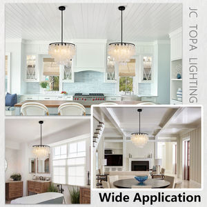 Home Decorative Modern Living Room Hotel Circle Hanging Pendant <b>Light</b> New Design E12 <b>shell</b> chandelier - Product Image 1