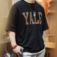 T-shirt Homme Imprimé Lettres Maden de Haute Qualité, Style Collège Américain Rétro, Basique 100% Coton, Coupe Ample Décontractée, Manches Courtes, Été