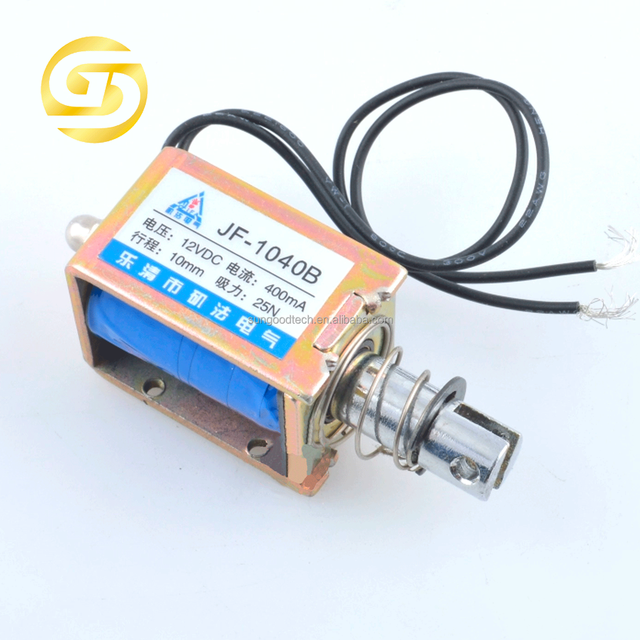 JF-1040B through frame push-pull DC electromagnet DC 6V 12V 24V, stroke 10mm Suction 400g Solenoid Lock 25N 400mA