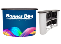 Comptoir/présentoir de stand pop-up en aluminium de bonne qualité Promotion Table Logo imprimé disponible avec flanelle pour salon professionnel