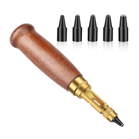 Perforateur de trous pour ceinture, 6 pièces, bricolage, poinçon pour cuir, poinçon rotatif, livre d'outils en cuir, ceintures de forage artisanales, fabricant de trous